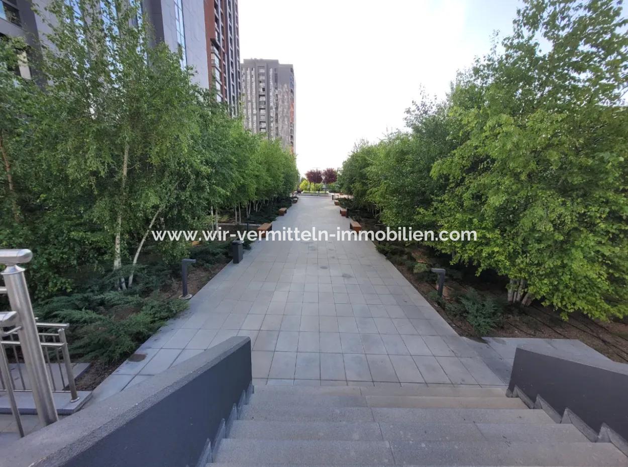 Beytepe İncek Bulvar Loft Zu Vermieten 2+1 68M² 21. Stock Boulevard Fassade Wohnung