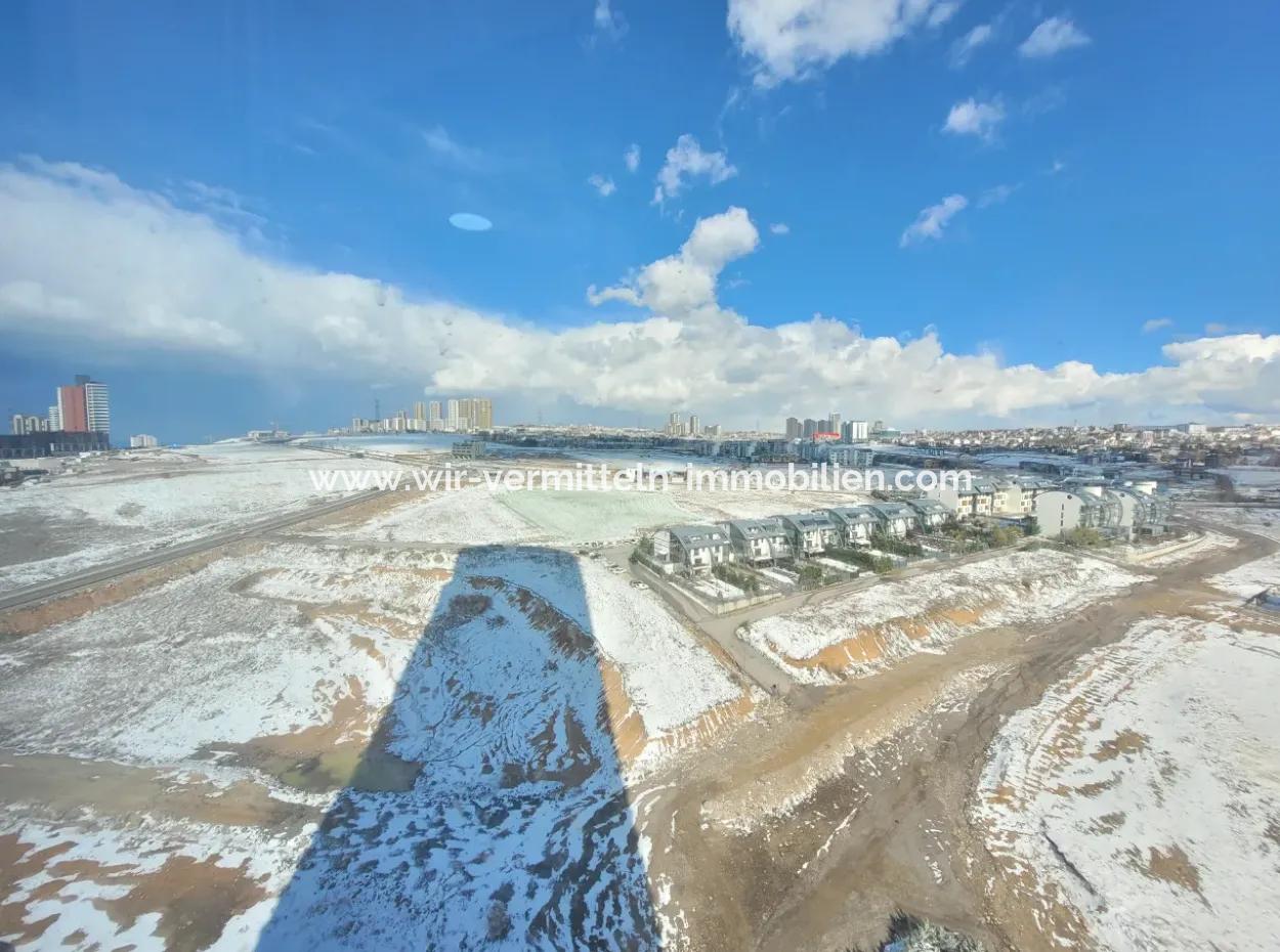 Frei Luxuriös Möbliert İncek Prestige Wohnung Im 18. Stock Zu Vermieten 1+1 62 M²