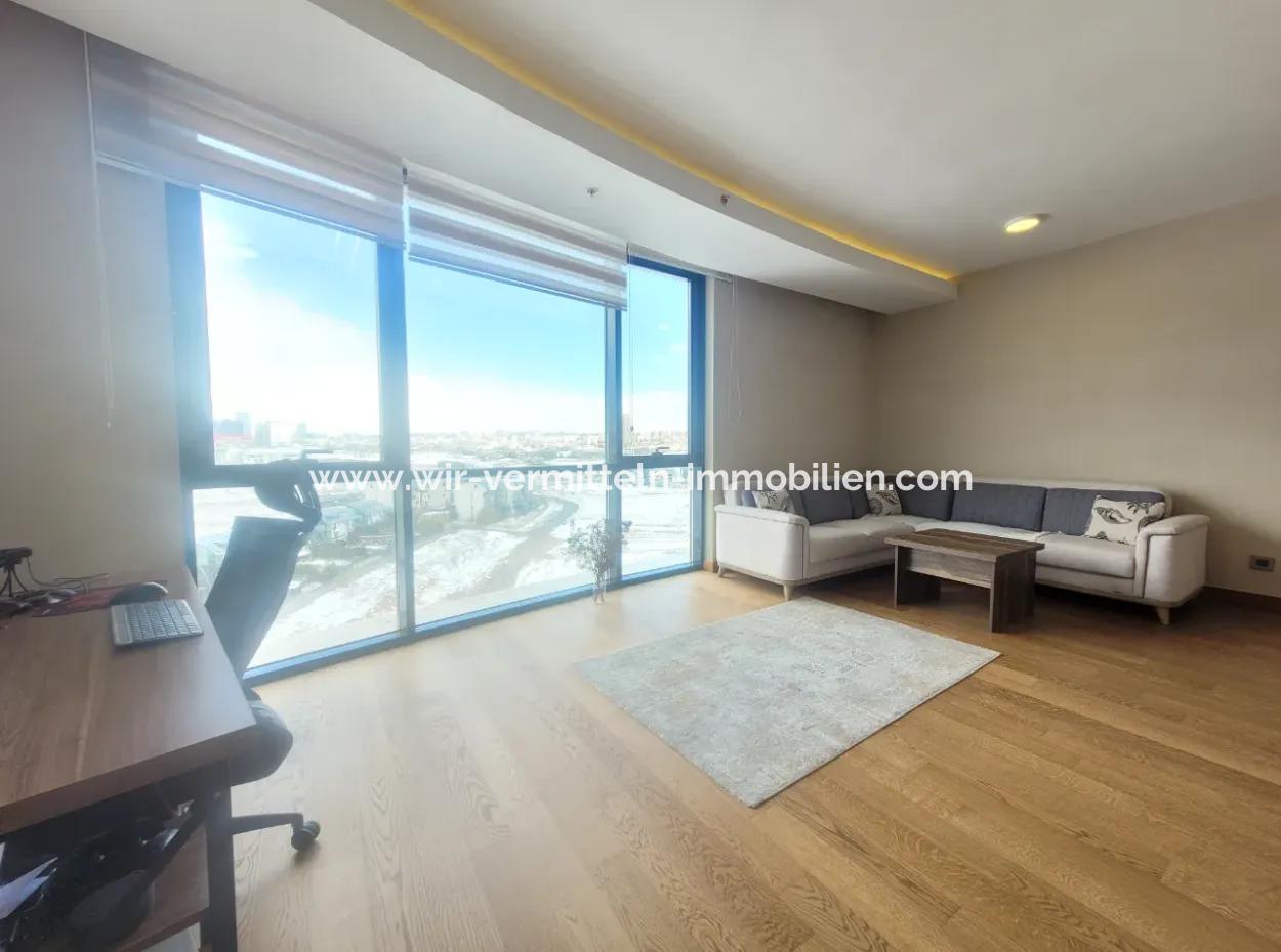 Vacant Luxury Furnished İncek Prestige  18Th Floor Apartment For Rent 1+1 62 M²