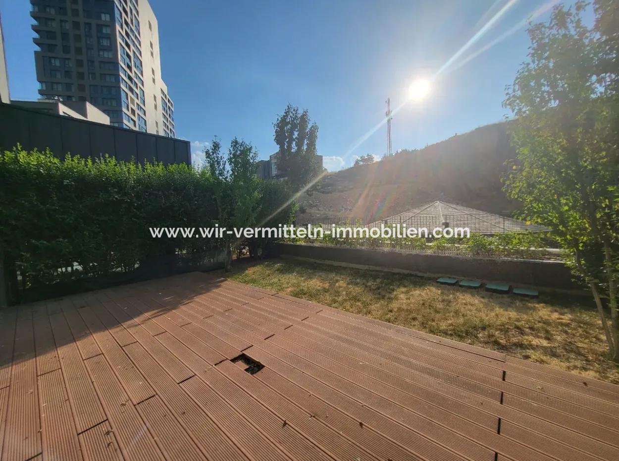 İncek Loft Suitable For Credit For Sale 2,5+1 Ground Floor Flat With Landscape View 2 Gardens